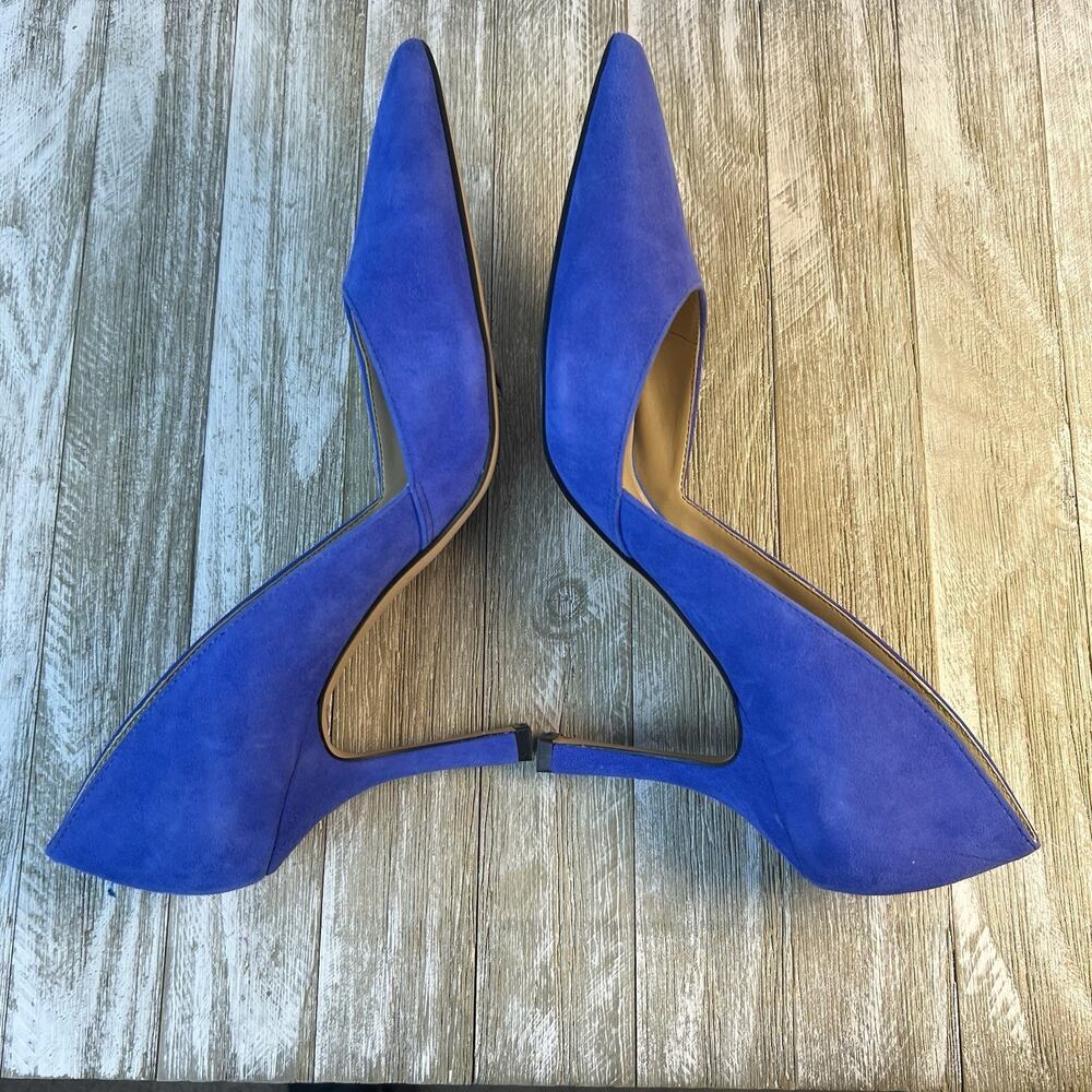 Ann Taylor Royal Blue Suede Pointed-Toe Pumps - Picture 9 of 11